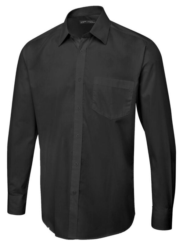 Uneek Mens Long Sleeve Poplin Shirt - Image 2