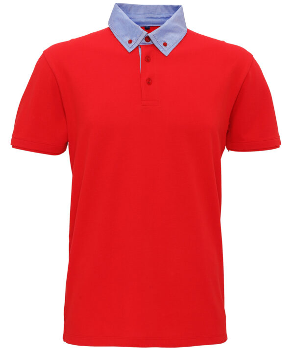 Asquith & Fox Men's chambray button-down collar polo