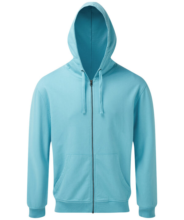 Asquith & Fox Men's coastal vintage wash loop back zip through hoodie