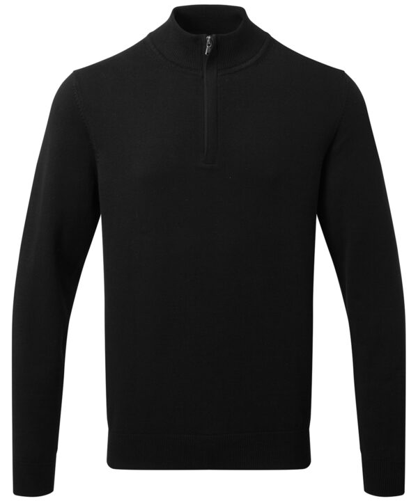 Asquith & Fox Men's cotton blend ¼ zip sweater