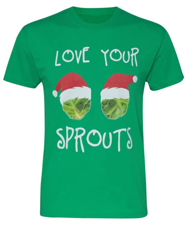 The Christmas Shop Men's "Love your Sprouts" short sleeve tee