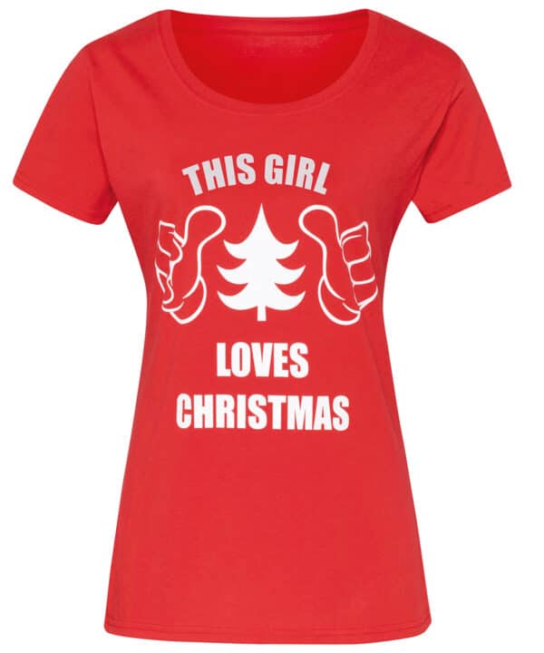 The Christmas Shop Women's "This girl loves Christmas" short sleeve tee