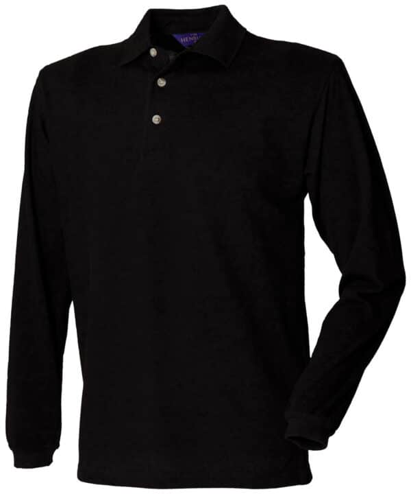 Henbury Long sleeve cotton polo shirt