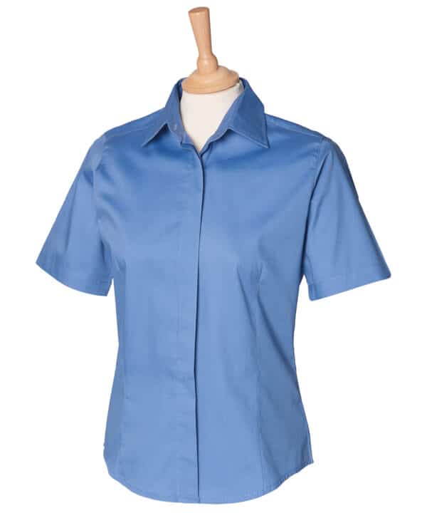 Henbury Women's short sleeve Oxford shirt