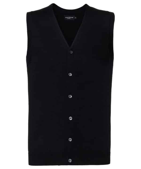 Russell Collection V-neck sleeveless knitted cardigan