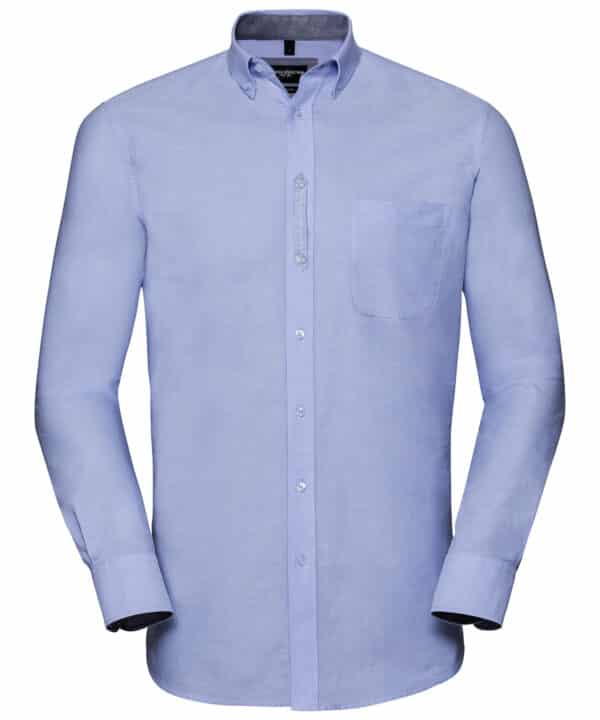 Russell Collection Long sleeve tailored washed Oxford shirt