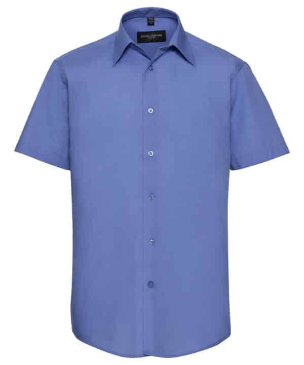 Russell Collection Short sleeve polycotton easycare tailored poplin shirt