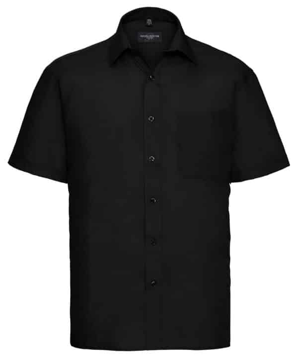 Russell Collection Short sleeve polycotton easycare poplin shirt