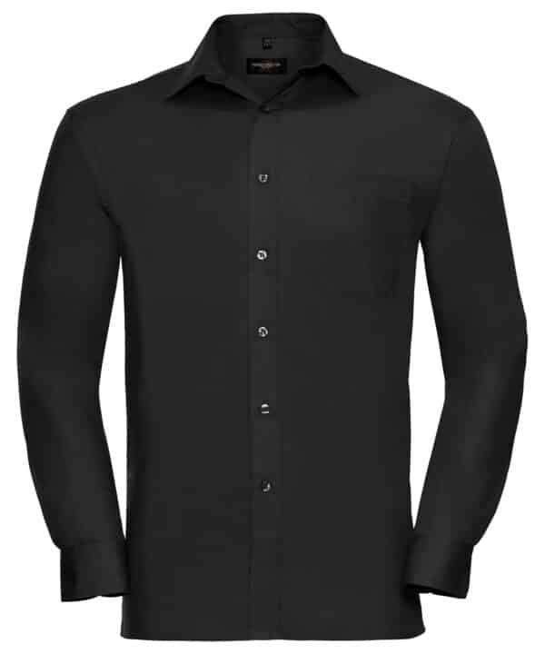Russell Collection Long sleeve pure cotton easycare poplin shirt