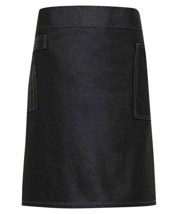 Premier Division waxed-look denim waist apron