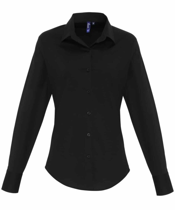 Premier Women's stretch fit cotton poplin long sleeve blouse