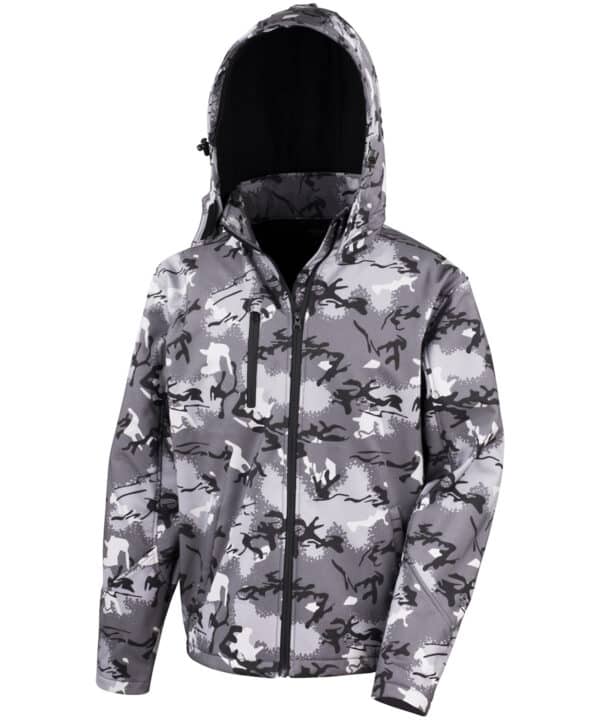 Result Urban Outdoor Camo TX performance hooded softshell jacket