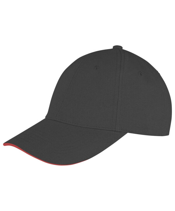 Result Headwear Memphis brushed cotton low-profile sandwich peak cap