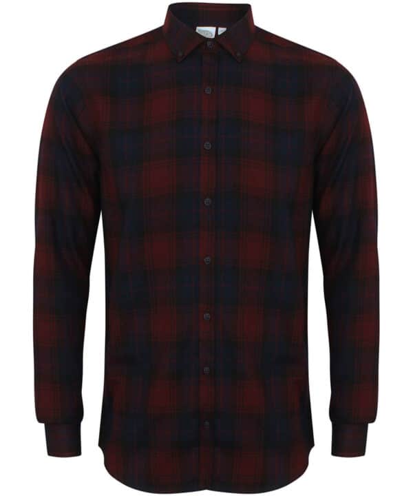 SF Brushed check casual shirt with button-down collar