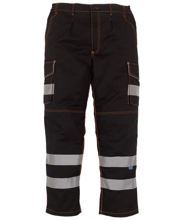 Yoko Hi-vis polycotton cargo trousers with kneepad pockets (HV018T/3M)