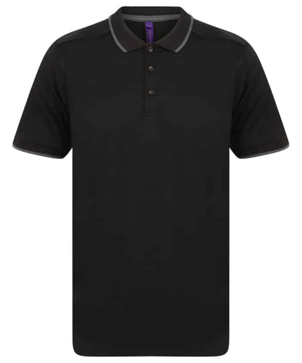 Henbury HiCool® tipped polo shirt