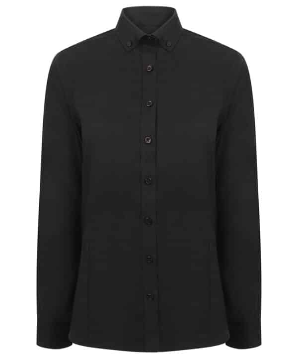 Henbury Women's modern long sleeve Oxford shirt