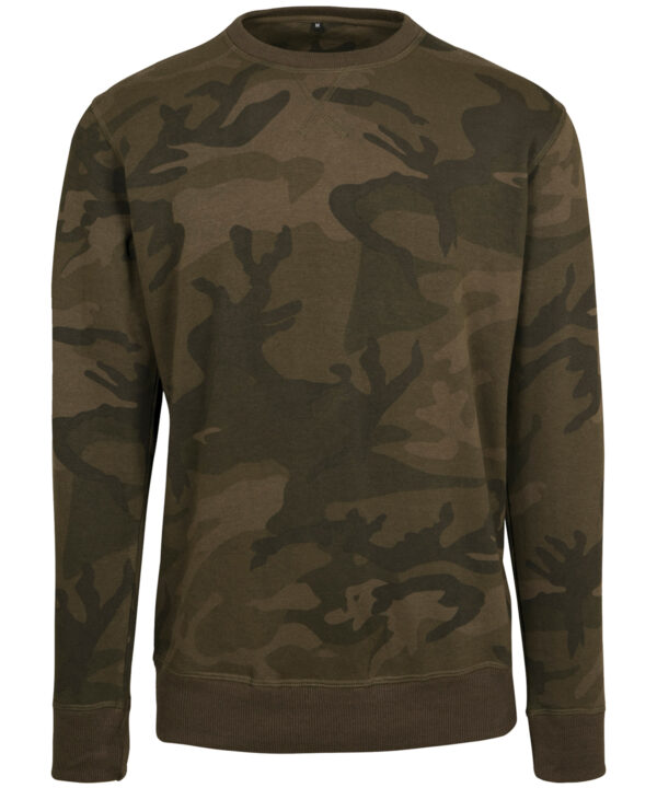 Build Your Brand Camo crew neck