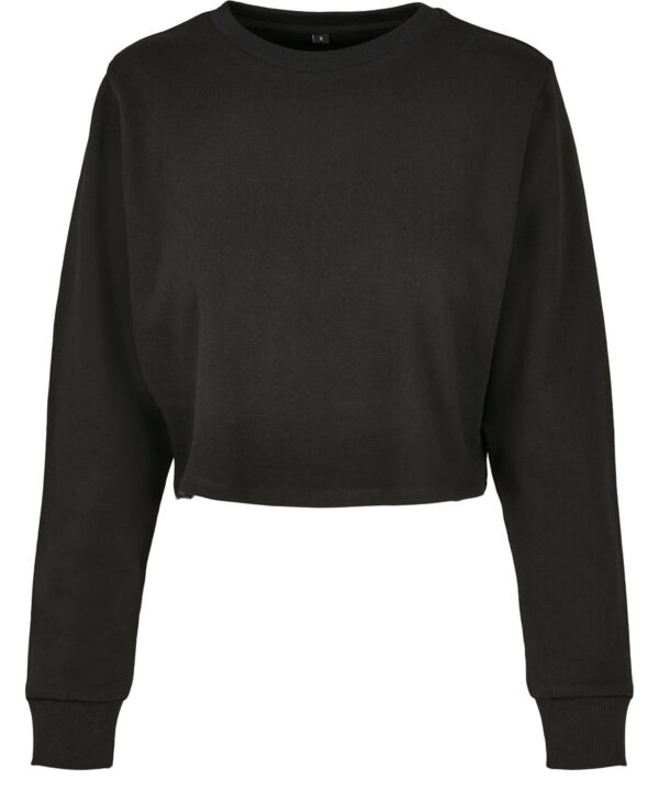 Build Your Brand Women's terry cropped crew